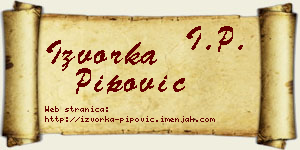 Izvorka Pipović vizit kartica